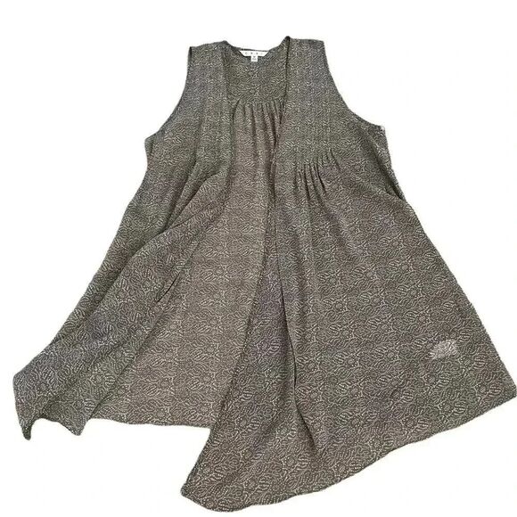 CABI Lagenlook Cascading Layered Light Taupe Flowy Tunic Vest SZ M - Picture 8 of 12